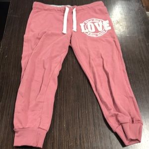 Pink capris sweatpants